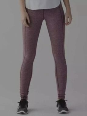 Lululemon Turn Around Tight Ruched Leg Heathered Bordeaux Leggings